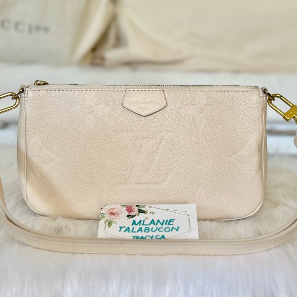 Louis Vuitton Large Pochette from Multi Pochette Cream Empreinte Crossbody